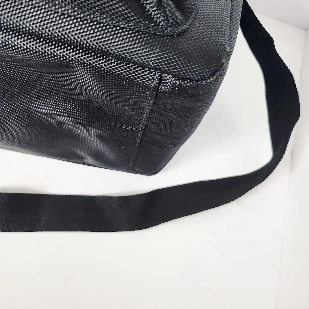 Jimmy Choo Parfums Duffle Bag Crocodile Embossed Handles Black 17x11x7.5 Unisex